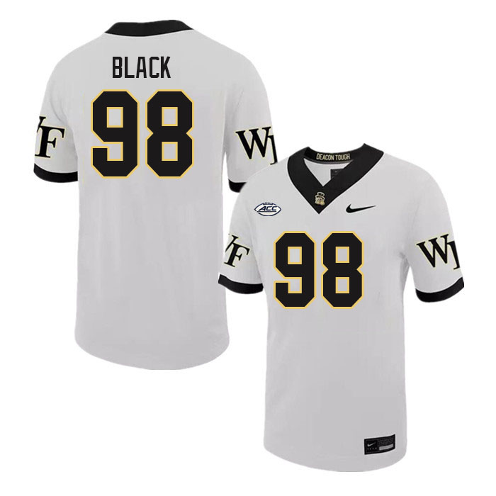 Men-Youth #98 Tyler Black Wake Forest Demon Deacons 2023 College Football Jerseys Stitched Sale-Whit